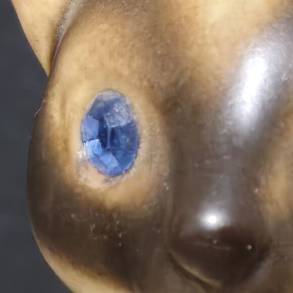 Vintage Japan MCM Siamese Cat Salt Shaker Blue Rhinestone Eyes - Picture 6 of 9